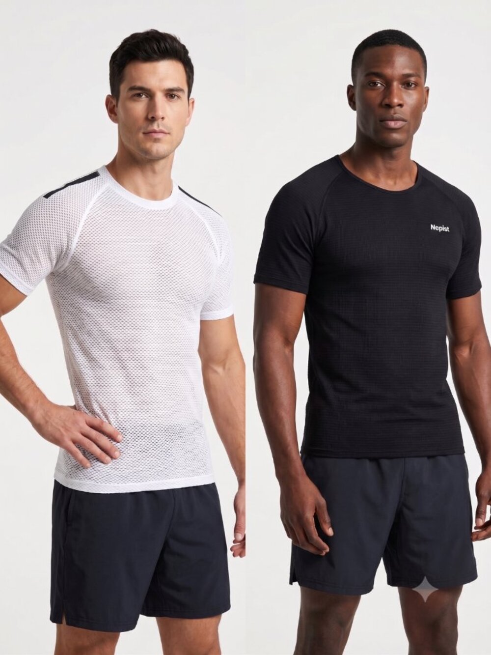 NWT | Nepest 2-Pack Mesh Performance Tees | Breathable | Black & White | Small